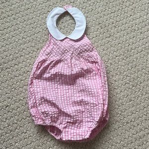 24m Little English Pink Seersucker Halter Bubble